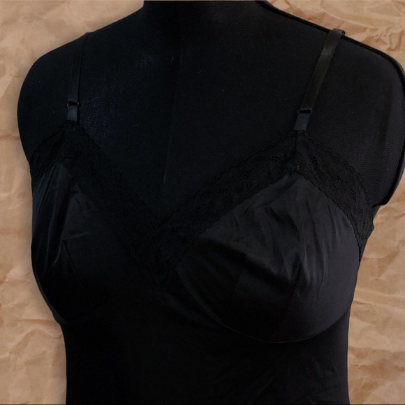 Vintage Vanity Fair Black Slip Mini Dress - Picture 2 of 16